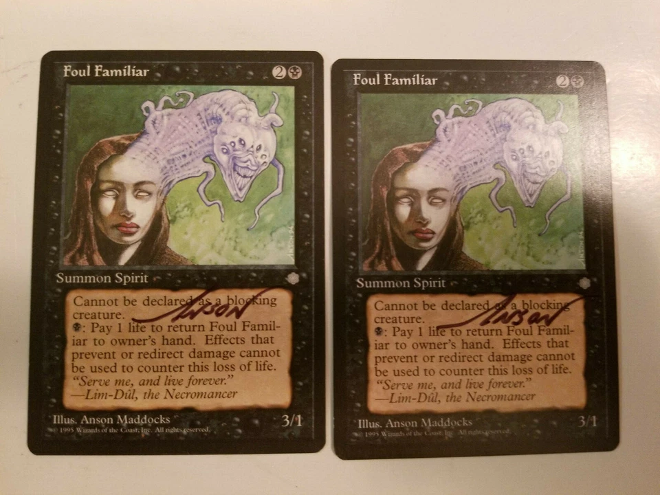 Foul Familiar X1 Ice Age Ed Signed by Anson Maddocks Magic the Gathering - Image 1 of 1