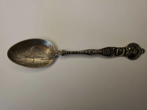 Antique Rare Mt. Tacoma Washington Sterling Spoon 1905 Cover