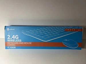 New iClever IC-GK08 2.4G Keyboard Bluetooth Rechargeable Ultra Slim White - Picture 1 of 7