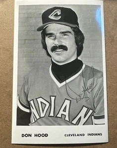 1977 DON HOOD Cleveland Indians Team Issue Photo Postcard AUTOGRAPHED Died 2023 - Picture 1 of 3