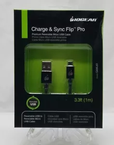 IO Gear Charge and Sync Flip Pro reversibel Micro USB 3,3 Fuß - Bild 1 von 4