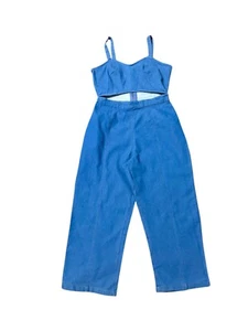 Retrod Women Blue Denim Jumpsuit Cutout M NWT - Picture 1 of 7