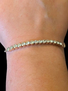 Bracciale Charter Club Lunetta Tono Oro Rosa Cristallo Lariat Regolabile OSFM Nuovo con etichette  - Foto 1 di 8