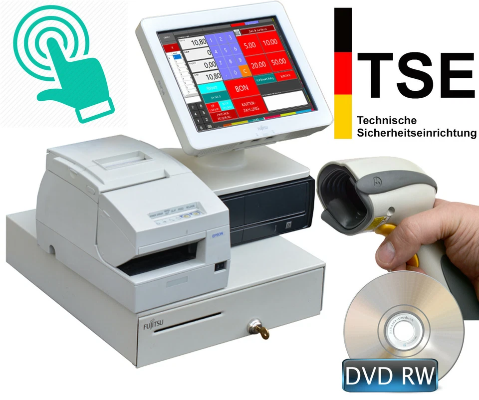 Caja registradora con pantalla táctil TSE efectivo para venta al por menor snack bar restaurante KA26 Foto 1 de 1