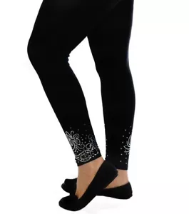Mujer Leggings Talla Grande Damas Lámina Brillo Mariposa Pantalones Elásticos - Imagen 1 de 4