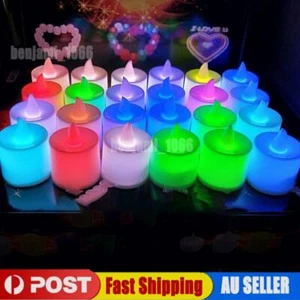 Flameless LED Candles Tea Lights Battery Operated Realistic Candle Decoration AU - Picture 1 of 12