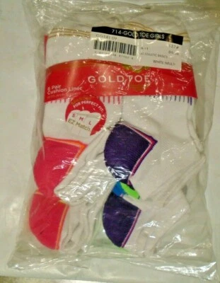 12 PAIR Gold Toe Big Girls' Athletic Colorback Socks Large SZ 2 to10 1/2 - Image 1 of 3