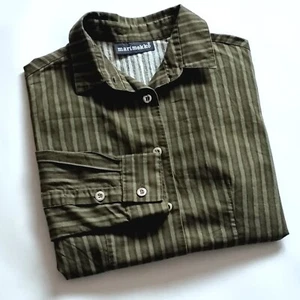 MARIMEKKO Khaki- green Blouse Shirt Size S - Picture 1 of 15
