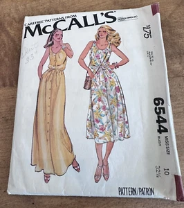 McCall's 6544 Buttoned dress gathered into neck-Misses' 10 - Bust 32.5 1979 cut - Picture 1 of 2