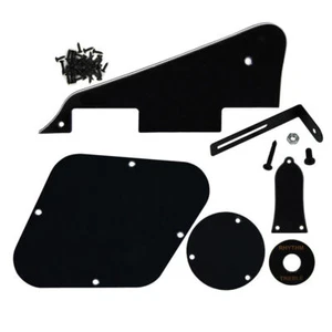 Juego de Golpeador de Guitarra LP Negro Interruptor Anillo Control Cavidad Cubierta Soporte - Imagen 1 de 8