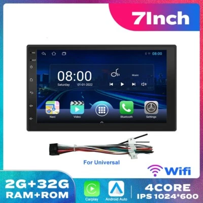 7" 2 Din Car Stereo Radio Android 10 GPS Touch Screen Bluetooth FM WIFI Player - Image 1 of 4