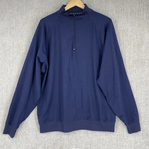 Footjoy Sweater Mens L Blue Pullover Golf Performance Long Sleeve Quarter Zip - Picture 1 of 12