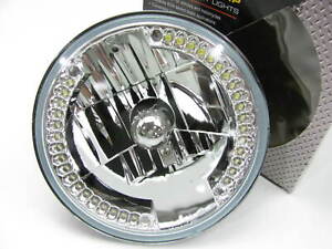 APC 403750HL 7" Clear Lens Headlight  Head Lamp Light  W/ LED Accent