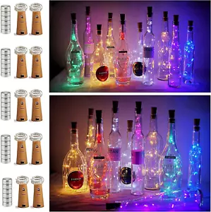 10 Pack 20 LED Wine Bottle Cork Lights Mini Fairy String Lights Copper Wire, Bat - Picture 1 of 7