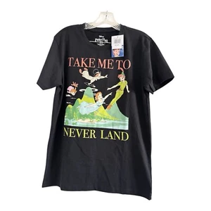 DISNEY (NEW) Peter Pan Women’s Black Short Sleeve Neverland Tee T-Shirt-MEDIUM - Picture 1 of 7