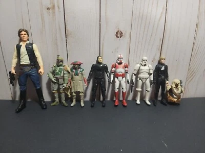 Star Wars Vintage Loose figures LOT Of 7 Action figures Han Solo Luke Skywalker  - Image 1 of 4