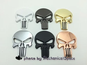 3D Metal Skull Skeleton Sticker Emblem Car Motorcycle Truck Auto Decal - Picture 1 of 13