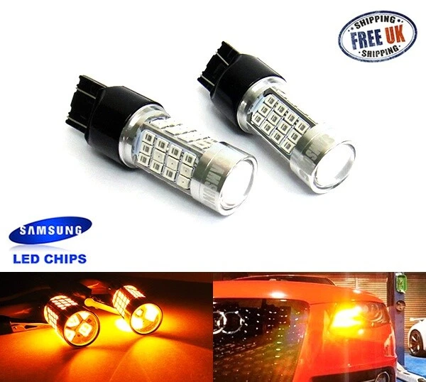 2x Amber 580 W21/5w 582 W21w Samsung 40w LED Side Indicator Signal Daytime Light