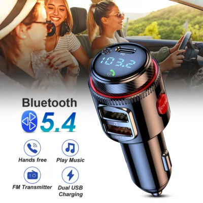 Bluetooth5.4 FM Transmitter Auto USB Freisprecheinrichtung Ladegerät MP3 Adapter - Bild 1 von 4