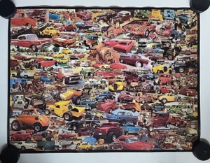 Classic Cars Poster Collage Novelty Ford Chevy Roadster Coupe Truck 32" x 24. - Picture 1 of 11