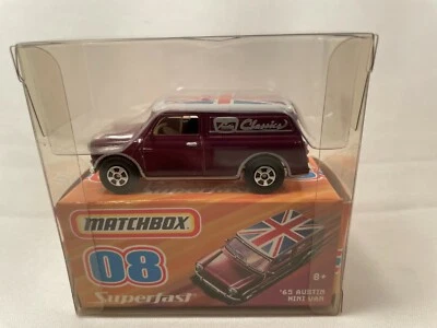 MATCHBOX SUPERFAST AUSTIN MINO VAN PURPLE MINT MINT BOX NRFB  - Image 1 of 4
