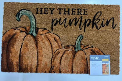 Style Selections "Hey There Pumpkin" Halloween Doormat 18” x 30”
