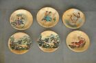 6 Pc Vintage Handcrafted Painted Round Wooden Coasters Set