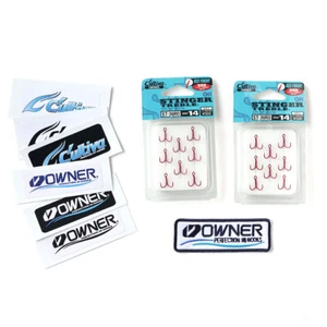 2 Pack Owner Treble Hooks ST-36RD #14 ST 36RD size 14 iron-on patch and stickers - Picture 1 of 6