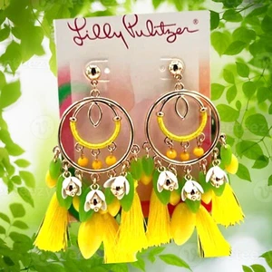 Lilly Pulitzer EARRINGS 💛Lemon Drop NWT Yellow LEMON STATEMENT EARRINGS 💛 - Picture 1 of 3