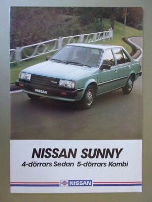NISSAN SUNNY orig 1984 Swedish Mkt Sales Brochure - Saloon Estate Kombi - Image 1 of 4