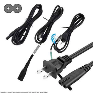 3 PACK 5 FEET AC Power Cord 2 Prong Cable for PlayStation, XBOX, LAPTOP, TV NEW™ - Picture 1 of 11