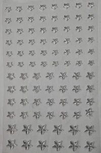 CraftbuddyUS 86 Stck. 6,8 & 10 mm Selbstklebend Klar Diamant STERNE Aufkleben Edelsteine - Bild 1 von 2