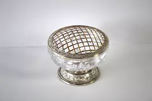 Vintage Cut Glass Silver Plated Rose Bowl 1970s - Picture 1 of 12