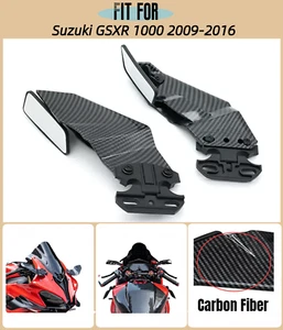 Carbon Fiber Look Complete Wing Rearview Mirrors for Suzuki 2009-2016 GSXR1000 - Picture 1 of 12