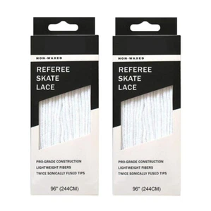 Paquete de 2 cordones de patín A&R Sports (2 pares) árbitro de hockey SIN ENCERADOS | blanco liso - Imagen 1 de 2