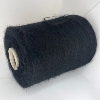 Black ALPACA WOOL LACE WEIGHT Yarn on Cone for Crafts Knitting *USA TARIFF FREE* - Image 1 of 4