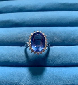 Color Change Fluorite, White Topaz Ring - Size 10 (7.40 ctw.) - Picture 1 of 6