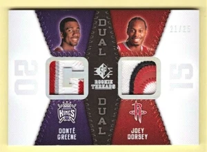 Donte Greene / Joey Dorsey 2008-09 SP Rookie Threads Dual Patch Rookie 21/25 - Picture 1 of 2