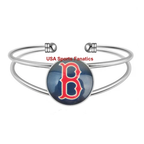 MLB - Boston Red Sox Team Logo Adjustable Bangle Bracelet Cover