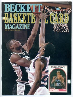 Revista de basquete Beckett edição de maio/junho de 1990 #2 capa David Robinson M399 - Imagem 1 de 2