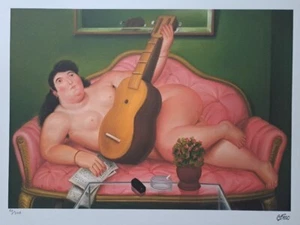 Fernando Botero Signed - Woman with Guitar - Certificate - Picture 1 of 5