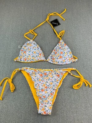 Traje de baño bikini reversible floral Zaful para mujer talla L 8-10 Cottage Core Foto 1 de 4