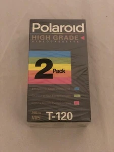 Polaroid High Grade VHS T-120 Blank Video Cassette Tapes VTG SEALED 2 Pack - Picture 1 of 4