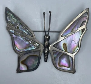 Broche Mariposa Abulón Firmado JBF Plata Esterlina México Hecho En 925 - Imagen 1 de 8