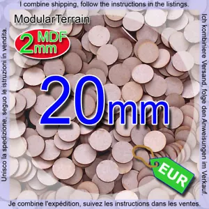 20mm Round Base 2mm MDF Socle Circular War Hammer 40k Infinity Age Of Sigmar - Imagen 1 de 5