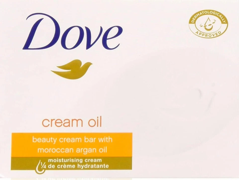 Barra en crema Dove Beauty con aceite de argán marroquí, 3,5 onzas/100 gramos (paquete de  Foto 1 de 1