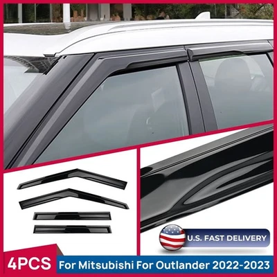 Para Mitsubishi Outlander 2022-2024 Ventana Visera Ventilación Parasol Puerta Protectores de Lluvia Foto 1 de 4