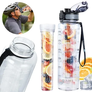 Trinkflasche 1L mit Fruchteinsatz Flasche Auslaufsichere Sportflasche für Sport - Bild 1 von 17