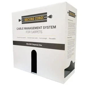 Secure Cord Cable Cover for Carpet | Box of 25m Black - Photo 1/4