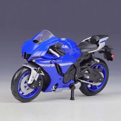 Yamaha YZF-R1 2021 modelo a escala 1:18 - motocicleta de aleación fundida a presión con soporte Foto 1 de 4